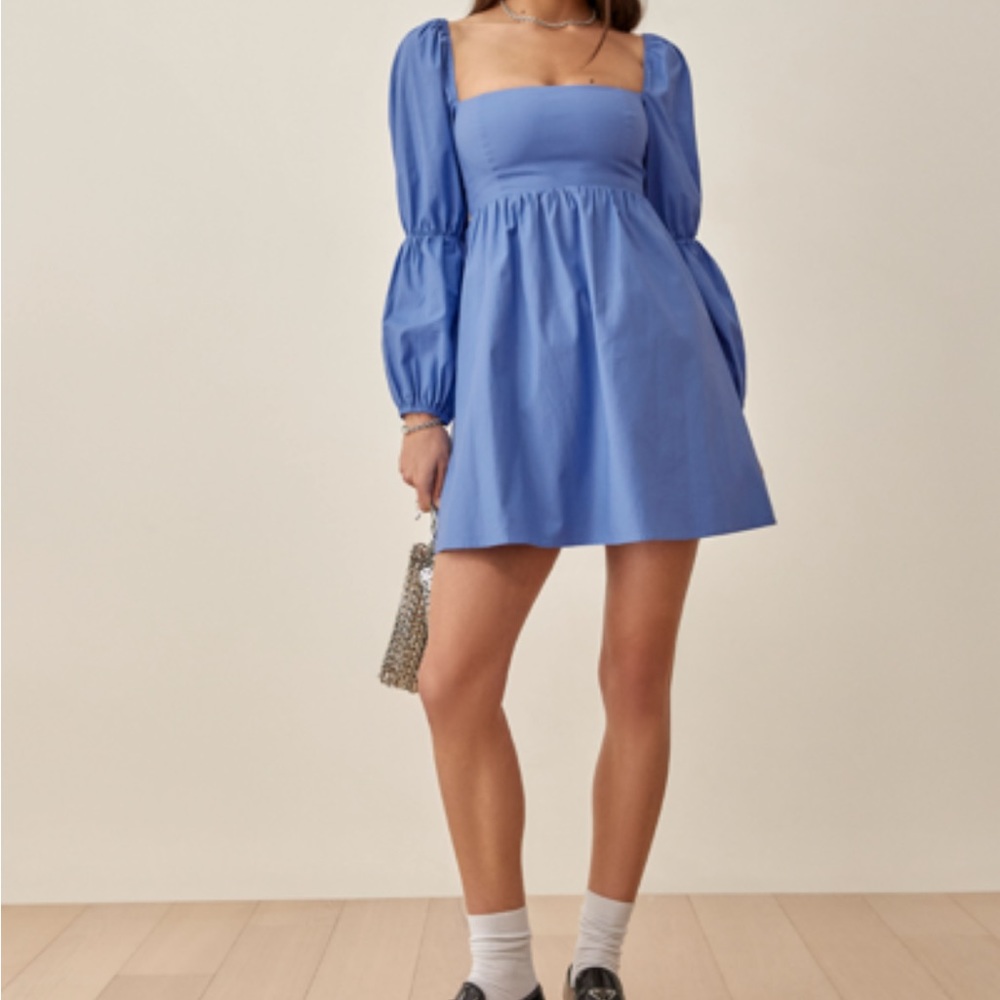 Reformation Michaela blue mini dress - size 10